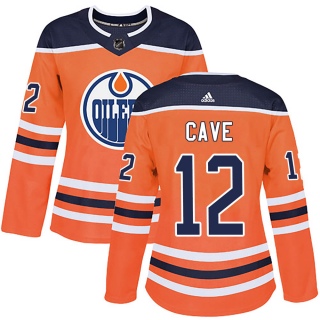 Women's Colby Cave Edmonton Oilers Adidas r Home Jersey - Authentic Orange