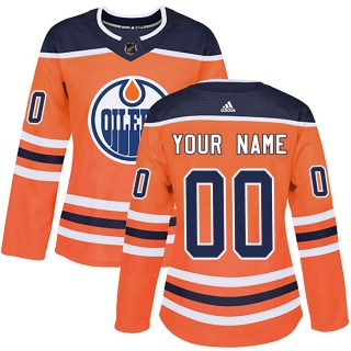 Women's Custom Edmonton Oilers Adidas Custom r Home Jersey - Authentic Orange