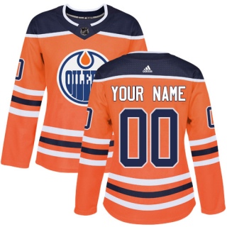 Women's Custom Edmonton Oilers Adidas Home Jersey - Authentic Orange
