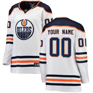 Women's Custom Edmonton Oilers Fanatics Branded Custom Away Jersey - Breakaway White