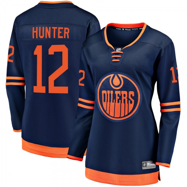 Women's Dave Hunter Edmonton Oilers Fanatics Branded Alternate 2018/19 Jersey - Breakaway Navy