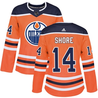 Women's Devin Shore Edmonton Oilers Adidas r Home Jersey - Authentic Orange