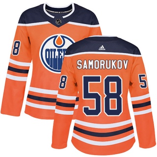 Women's Dmitri Samorukov Edmonton Oilers Adidas r Home Jersey - Authentic Orange