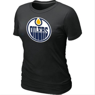 Women's Edmonton Oilers Big & Tall Logo T-Shirt - - Black