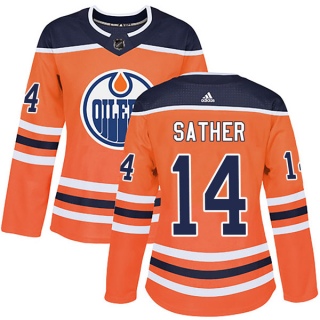 Women's Glen Sather Edmonton Oilers Adidas r Home Jersey - Authentic Orange