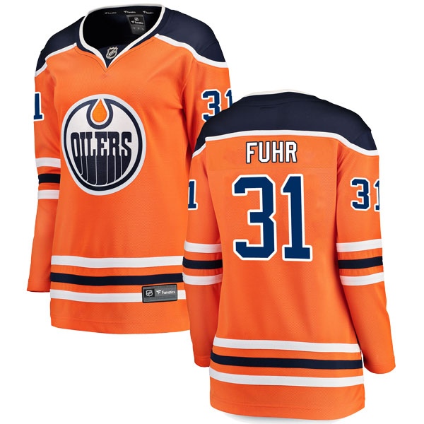 Women's Grant Fuhr Edmonton Oilers Fanatics Branded r Home Breakaway Jersey - Authentic Orange