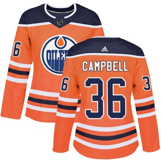 Women's Jack Campbell Edmonton Oilers Adidas r Home Jersey - Authentic Orange
