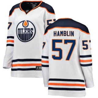 Women's James Hamblin Edmonton Oilers Fanatics Branded Away Jersey - Breakaway White