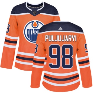 Women's Jesse Puljujarvi Edmonton Oilers Adidas Home Jersey - Authentic Orange