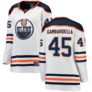 Women's Joe Gambardella Edmonton Oilers Fanatics Branded Away Jersey - Breakaway White