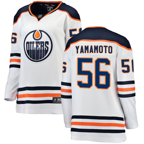 Women's Kailer Yamamoto Edmonton Oilers Fanatics Branded Away Breakaway Jersey - Authentic White