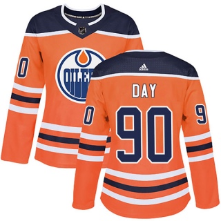 Women's Logan Day Edmonton Oilers Adidas r Home Jersey - Authentic Orange
