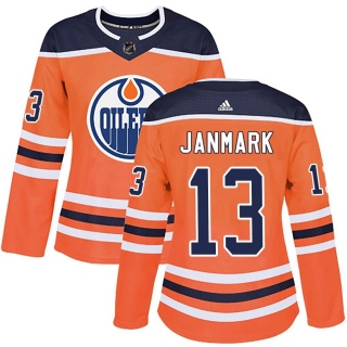 Women's Mattias Janmark Edmonton Oilers Adidas r Home Jersey - Authentic Orange