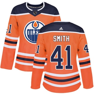 Women's Mike Smith Edmonton Oilers Adidas r Home Jersey - Authentic Orange