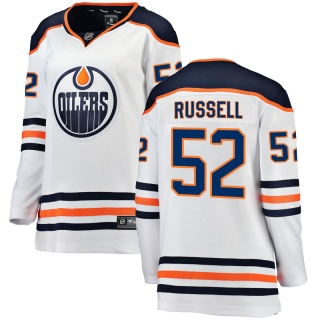 Women's Patrick Russell Edmonton Oilers Fanatics Branded Away Jersey - Breakaway White