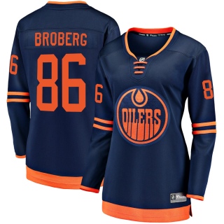 Women's Philip Broberg Edmonton Oilers Fanatics Branded Alternate 2018/19 Jersey - Breakaway Navy