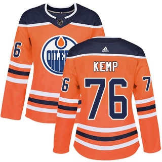 Women's Philip Kemp Edmonton Oilers Adidas r Home Jersey - Authentic Orange