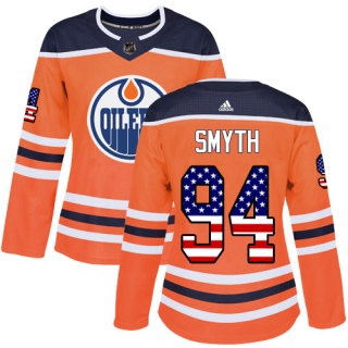 Women's Ryan Smyth Edmonton Oilers Adidas USA Flag Fashion Jersey - Authentic Orange