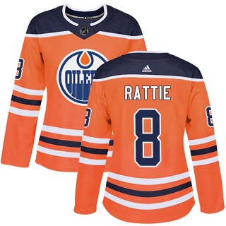 Women's Ty Rattie Edmonton Oilers Adidas r Home Jersey - Authentic Orange