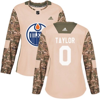 Women's Ty Taylor Edmonton Oilers Adidas Veterans Day Practice Jersey - Authentic Camo