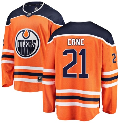 Youth Adam Erne Edmonton Oilers Fanatics Branded Home Jersey - Breakaway Orange