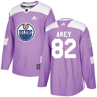 Youth Beau Akey Edmonton Oilers Adidas Fights Cancer Practice Jersey - Authentic Purple