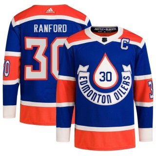 Youth Bill Ranford Edmonton Oilers Adidas 2023 Heritage Classic Primegreen Jersey - Authentic Royal