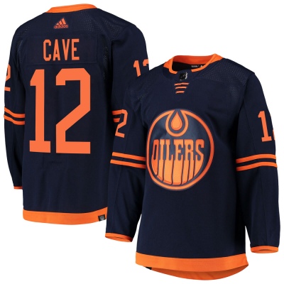 Youth Colby Cave Edmonton Oilers Adidas Alternate Primegreen Pro Jersey - Authentic Navy