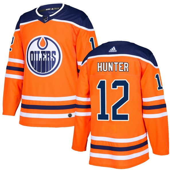 Youth Dave Hunter Edmonton Oilers Adidas r Home Jersey - Authentic Orange