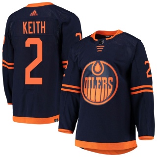 Youth Duncan Keith Edmonton Oilers Adidas Alternate Primegreen Pro Jersey - Authentic Navy