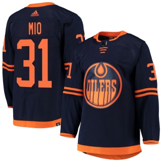 Youth Eddie Mio Edmonton Oilers Adidas Alternate Primegreen Pro Jersey - Authentic Navy