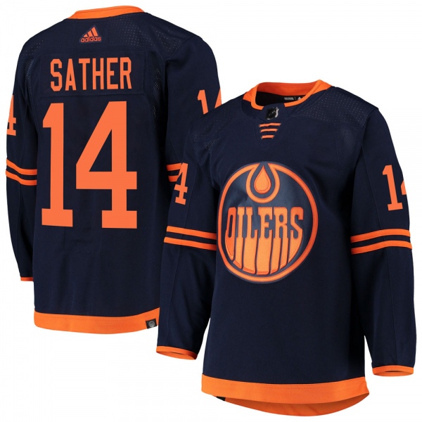Youth Glen Sather Edmonton Oilers Adidas Alternate Primegreen Pro Jersey - Authentic Navy