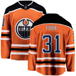 Youth Grant Fuhr Edmonton Oilers Fanatics Branded Home Jersey - Breakaway Orange