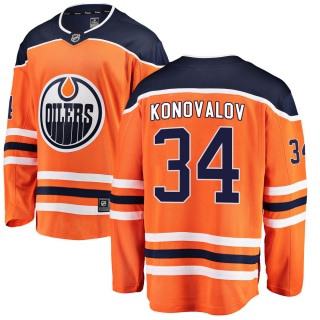 Youth Ilya Konovalov Edmonton Oilers Fanatics Branded Home Jersey - Breakaway Orange