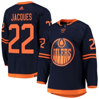 Youth Jean-Francois Jacques Edmonton Oilers Adidas Alternate Primegreen Pro Jersey - Authentic Navy