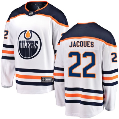 Youth Jean-Francois Jacques Edmonton Oilers Fanatics Branded Away Breakaway Jersey - Authentic White