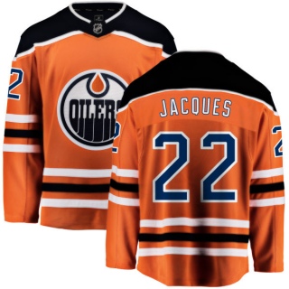 Youth Jean-Francois Jacques Edmonton Oilers Fanatics Branded Home Jersey - Breakaway Orange
