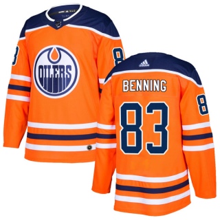 Youth Matthew Benning Edmonton Oilers Adidas r Home Jersey - Authentic Orange