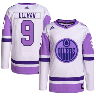 Youth Norm Ullman Edmonton Oilers Adidas Hockey Fights Cancer Primegreen Jersey - Authentic White/Purple