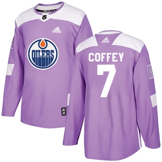 Youth Paul Coffey Edmonton Oilers Adidas Fights Cancer Practice Jersey - Authentic Purple