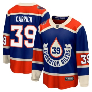 Youth Sam Carrick Edmonton Oilers Fanatics Branded Breakaway 2023 Heritage Classic Jersey - Premier Royal