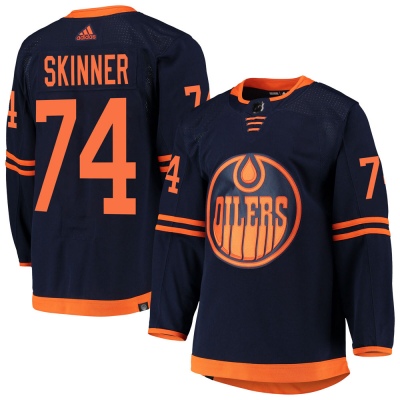 Youth Stuart Skinner Edmonton Oilers Adidas Alternate Primegreen Pro Jersey - Authentic Navy