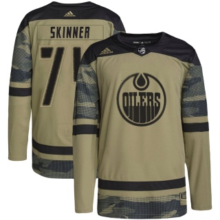 Youth Stuart Skinner Edmonton Oilers Adidas Military Appreciation Practice Jersey - Authentic Camo