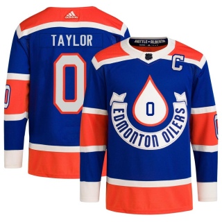 Youth Ty Taylor Edmonton Oilers Adidas 2023 Heritage Classic Primegreen Jersey - Authentic Royal