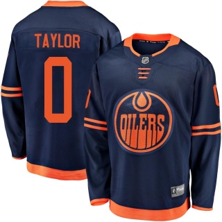 Youth Ty Taylor Edmonton Oilers Fanatics Branded Alternate 2018/19 Jersey - Breakaway Navy